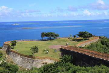 Scenery of "Nirai Kanai Bridge" in Okinawa Prefecture, Japan