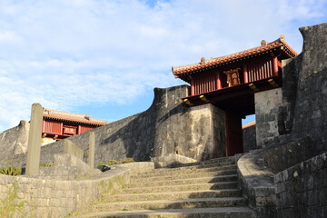Scenery of the world heritage "Shuri Castle" in Okinawa Prefecture, Japan