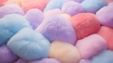 Fototapeta na wymiar Colorful soft puffy fluffy balls
