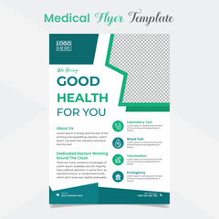 minimalist medical healthcare flyer and poster template design
