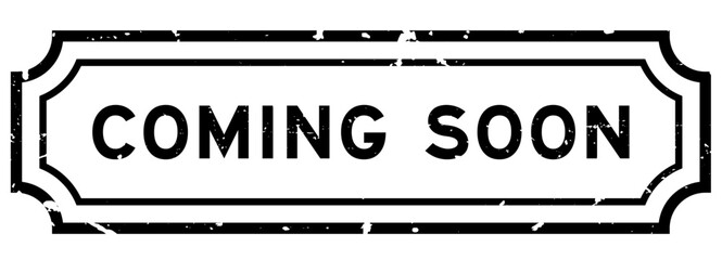 Grunge black coming soon word rubber seal stamp on white background