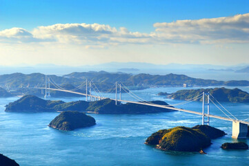 愛媛県 亀老山展望台から望むしまなみ海道