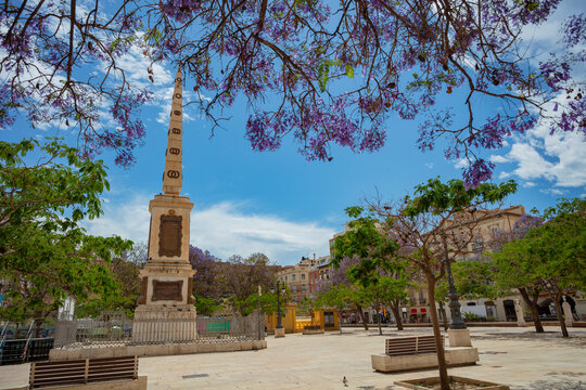 Plaza de la Merced public square and Torrijos monument in Malaga