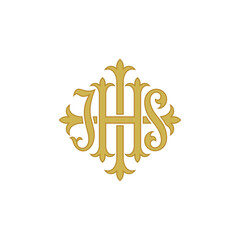 IHS monogram logo, god jesus christ design vector symbol on white background.
