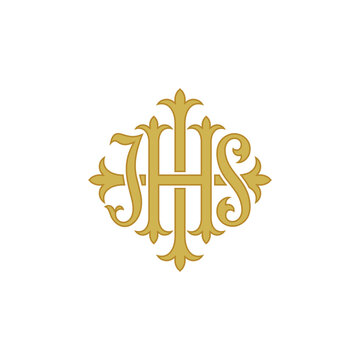 IHS monogram logo, god jesus christ design vector symbol on white background.