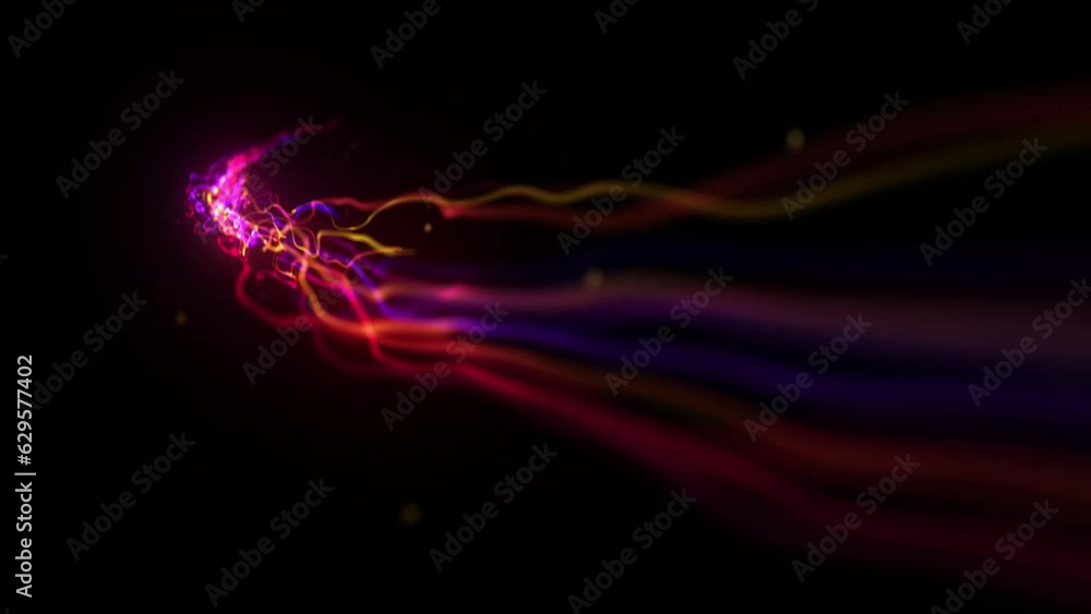 Wall mural dynamic electric light strokes background/ 4k animation of an abstract background of kinetic glowing