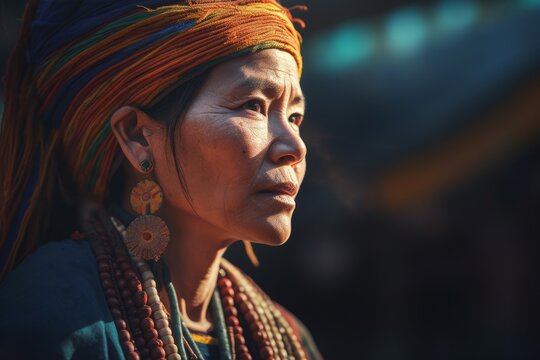 Tribe woman. Generate Ai