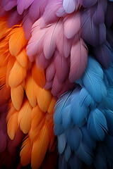 Obraz premium Abstract feather pattern texture, cool color. AI generative