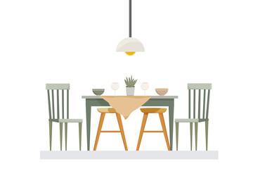 Interior dining room, modern style