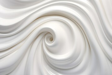 Photo-realistic white cream swirl  created with Generative AI technology - obrazy, fototapety, plakaty