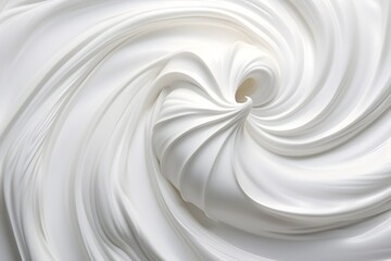 Photo-realistic white cream swirl  created with Generative AI technology