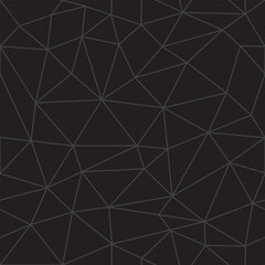Geometric black low poly graphic repeat pattern made out of triangular facets
