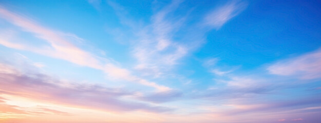 Naklejka na ściany i meble fantasy soft blue and yellow sunset sky. 
