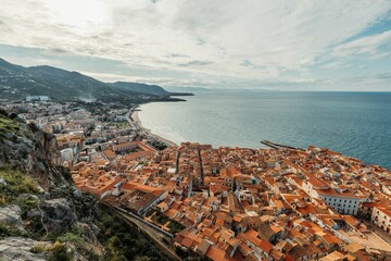 Aerial view of the picturesque town of Sicily, Italy