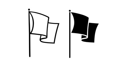 Developing flag. Black and white image.