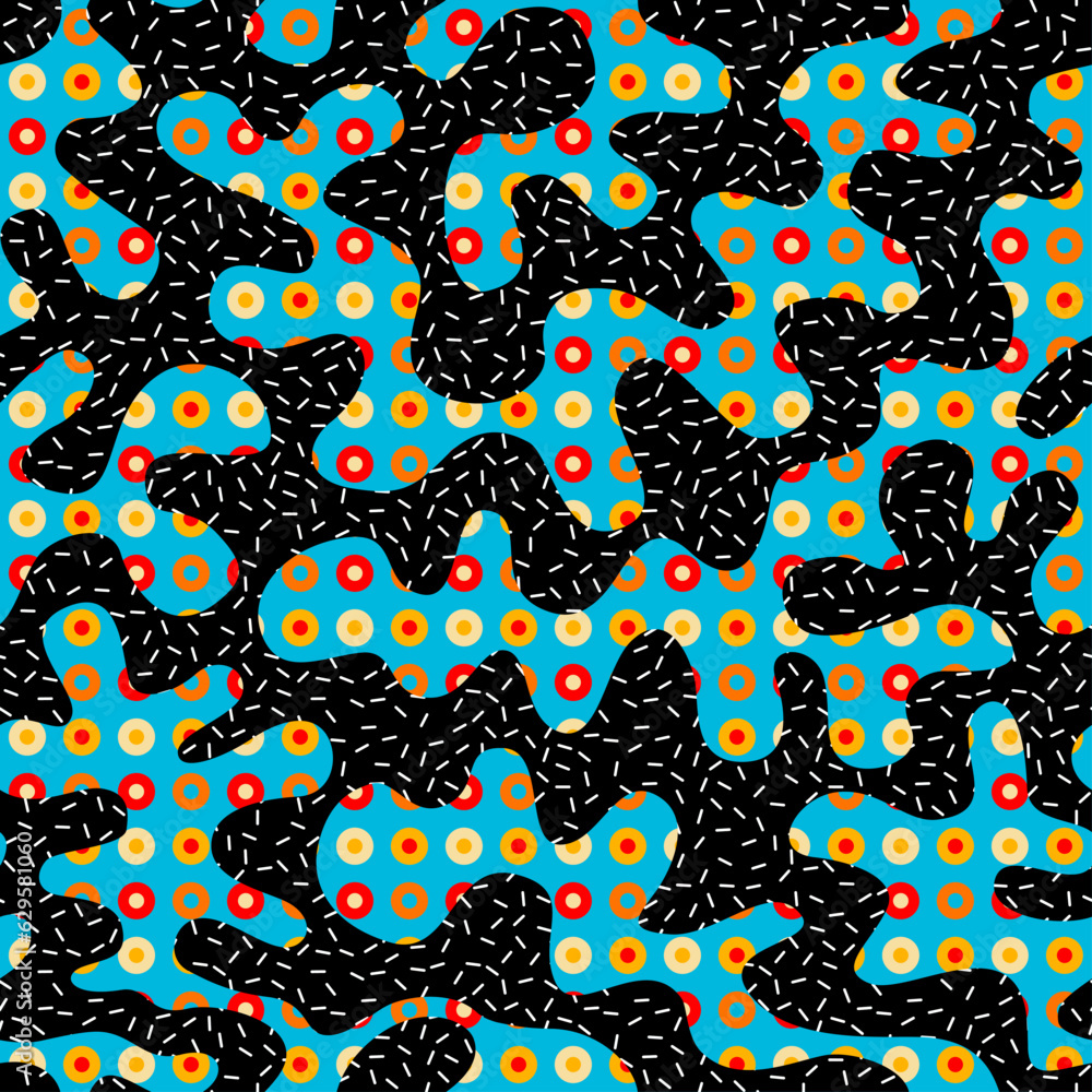 Aufkleber abstract geometric retro polka dot background. patchwork style.