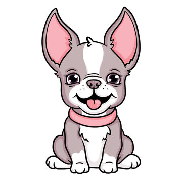 Cute puppy character, vector illustration. 