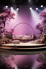 Light Purple stage, Nordic minimalist style. AI generative