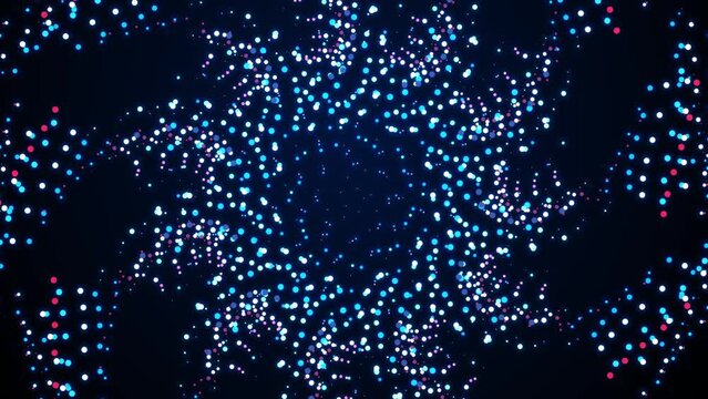 4K Glowing Colorful Flowery Circle Burst Motion Graphics Background