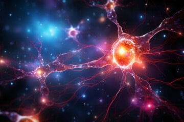 Naklejka na ściany i meble Neuron like laniakea. AI generative