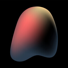 liquid object with orange and yellow gradations on a black background