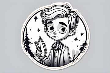 Fototapeta premium hand drawn vector illustration of an angel. Generative AI.