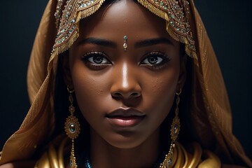 Beautiful black African woman portrait