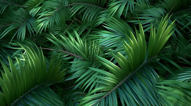 Palm leaves background