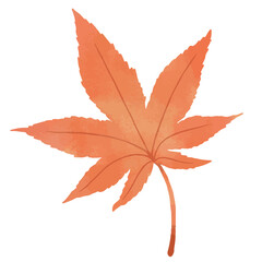 赤茶色のもみじのイラスト
