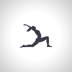 Fototapeta na wymiar yoga icon. woman in yoga pose silhouette.