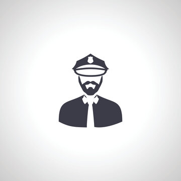Police icon. Police officer avatar icon.