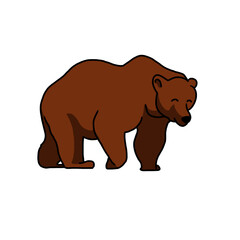 walking brown bear illustration