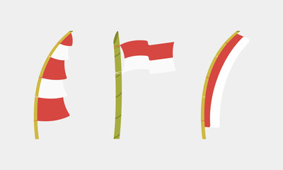 Obraz premium Set of elemental design flag indonesia independence day, element for your design social media or print media
