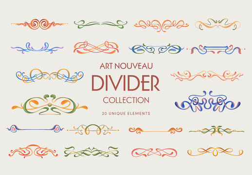 Art Nouveau Dividers Clipart