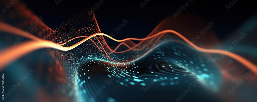 Poster abstract digital background. can be used for technological processes, neural networks and ai, digita
