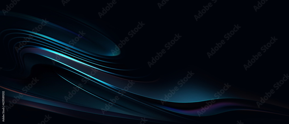 Aufkleber 3d abstract curve background in sound creation concept with artificial intelligence in communication