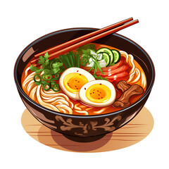 Ramen with a variety of soups, Generative AI 