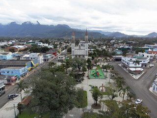 Obraz premium Mother Church of Praia Grande, Paroquia Sao Sebastiao. City of canyons.