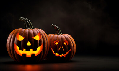halloween pumpkin in dark background