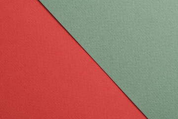 Fototapeta premium Rough kraft paper background, paper texture red green colors. Mockup with copy space for text.