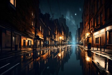 Fototapeta na wymiar night street in the city 