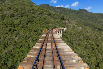 Wheat Railroad. Railway in the south of Brazil in the Taquari Valley in Rio Grande do Sul.