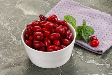 Ripe sweet and juicy cornus