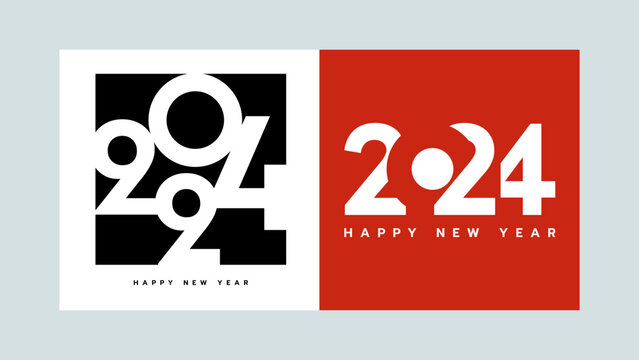 Happy new year 2024, Number design template, illustration vector EPS 10