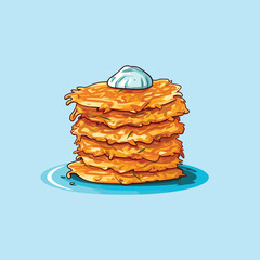 hash browns clip art illustration for menu, poster, web