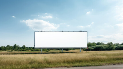 blank billboard on the field
