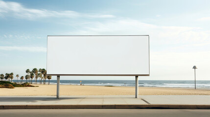 blank billboard on the beach