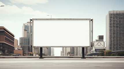 Fototapeta na wymiar blank billboard on the street
