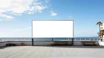 Blank billboard on the beach