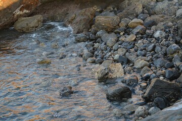 beach tide rocks